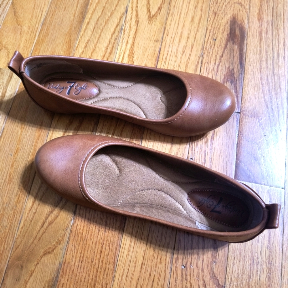 Vintage-7-Eight Emma Ballet flats shoes, Women's size 6.5, brown